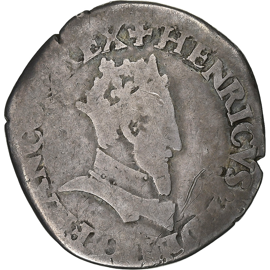 Frankrijk, Henri II, 1/2 teston à la tête couronnée, 1550, Poitiers, Zilver
