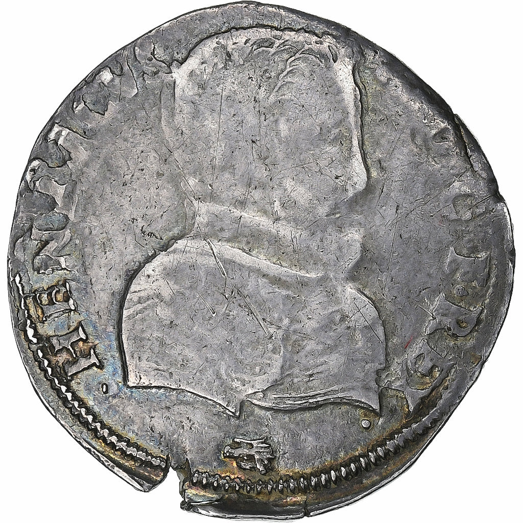 Frankrijk, Henri II, Teston à la tête nue, 1557, La Rochelle, Buste A, Zilver