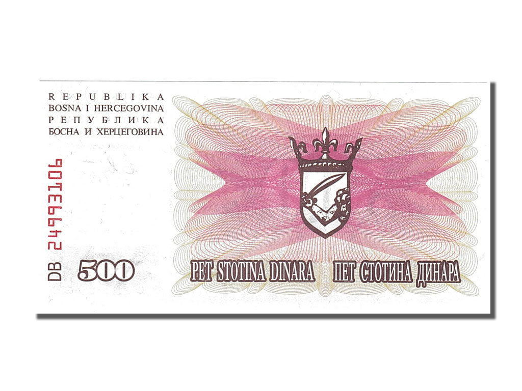 Billet, Bosnia - Herzegovina, 500 Dinara, 1992, 1992-07-01, NEUF