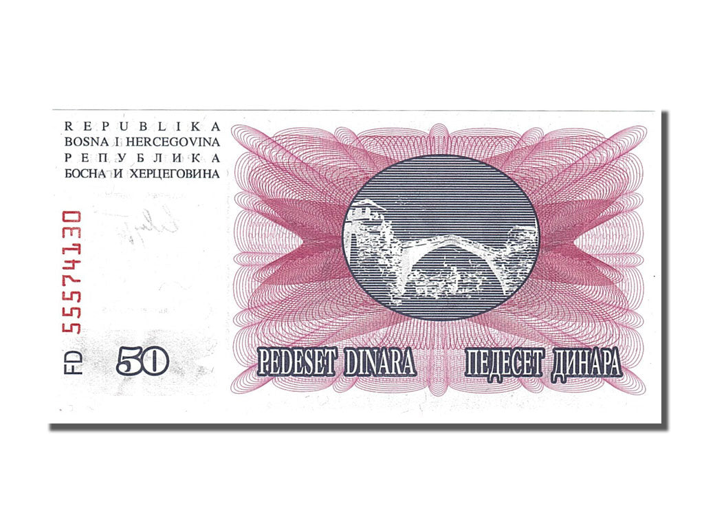 Banknote, Bosnia - Herzegovina, 50 Dinara, 1992, 1992-07-01, UNC(65-70)