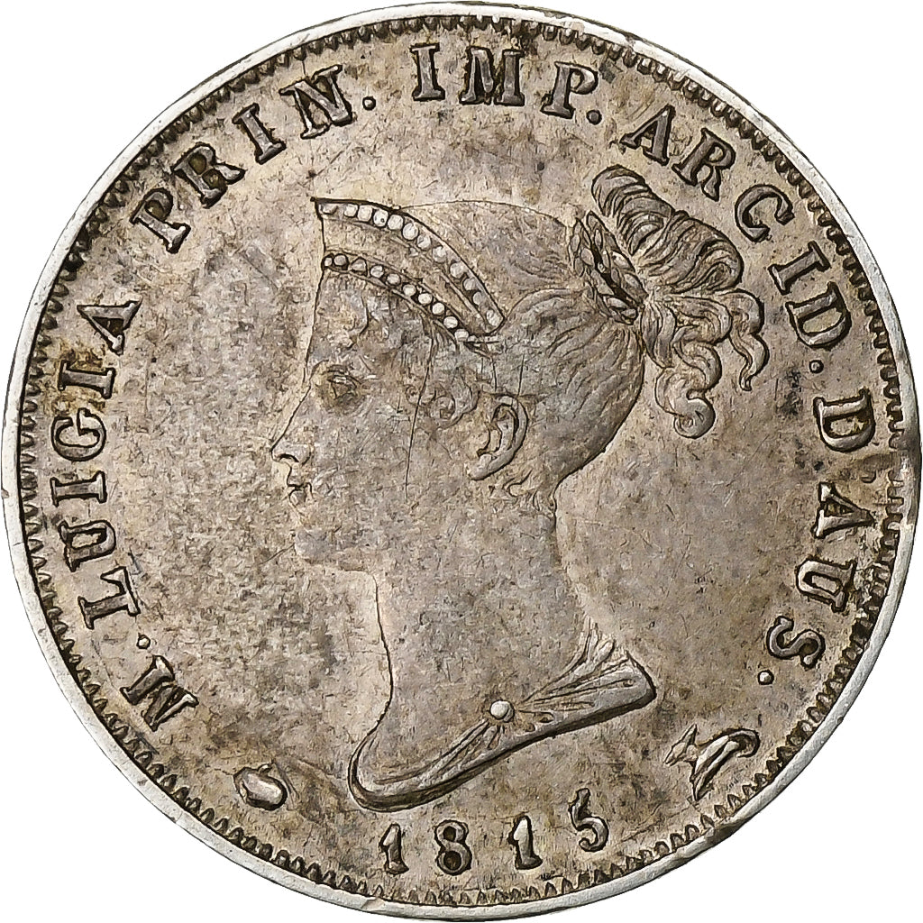 Duchy of Parma, Maria Luigia, 10 Soldi, 1815, Milan, Silber, SS+, Gadoury:IT37