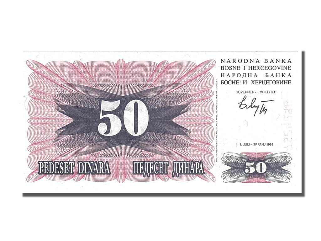 Banknote, Bosnia - Herzegovina, 50 Dinara, 1992, 1992-07-01, UNC(65-70)