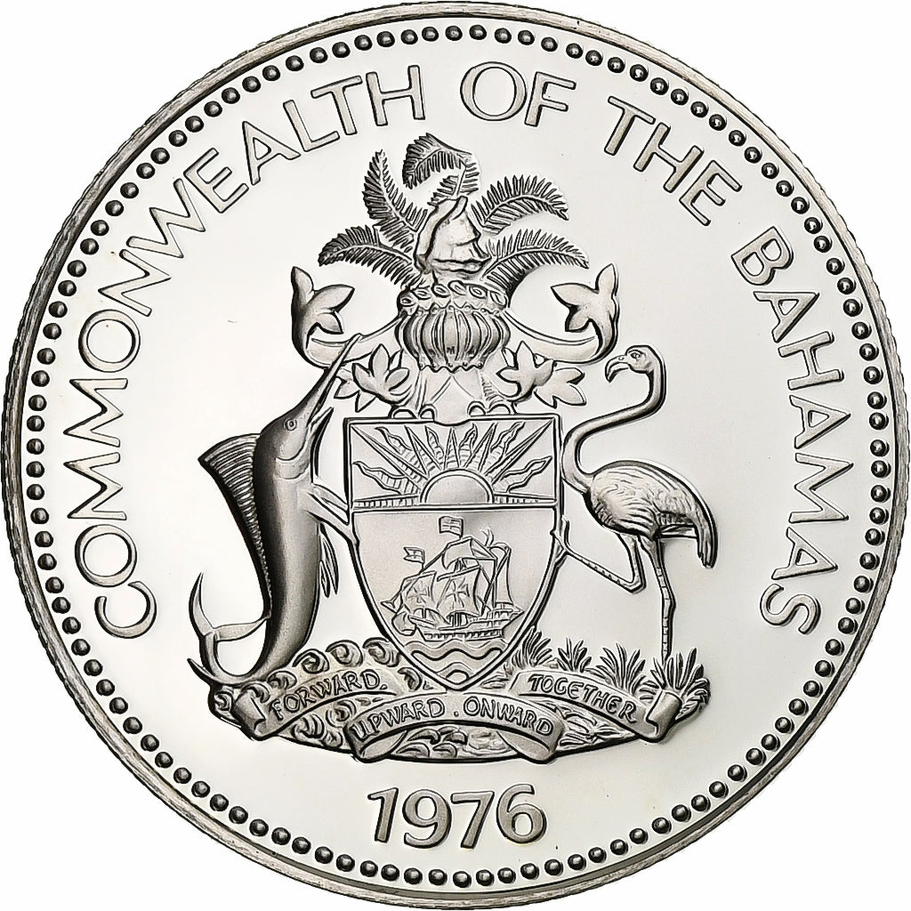 Bahamas, 50 Cents, 1976, Franklin Mint, PP, Silber, STGL, KM:64a