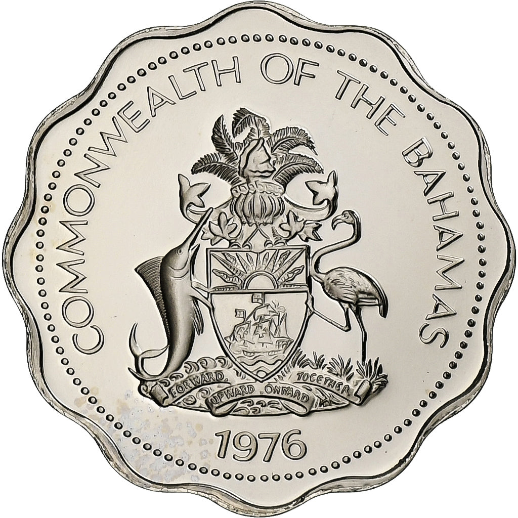 Baamas, 10 Cents, 1976, Franklin Mint, Proof, Cobre-níquel, MS(65-70), KM:61