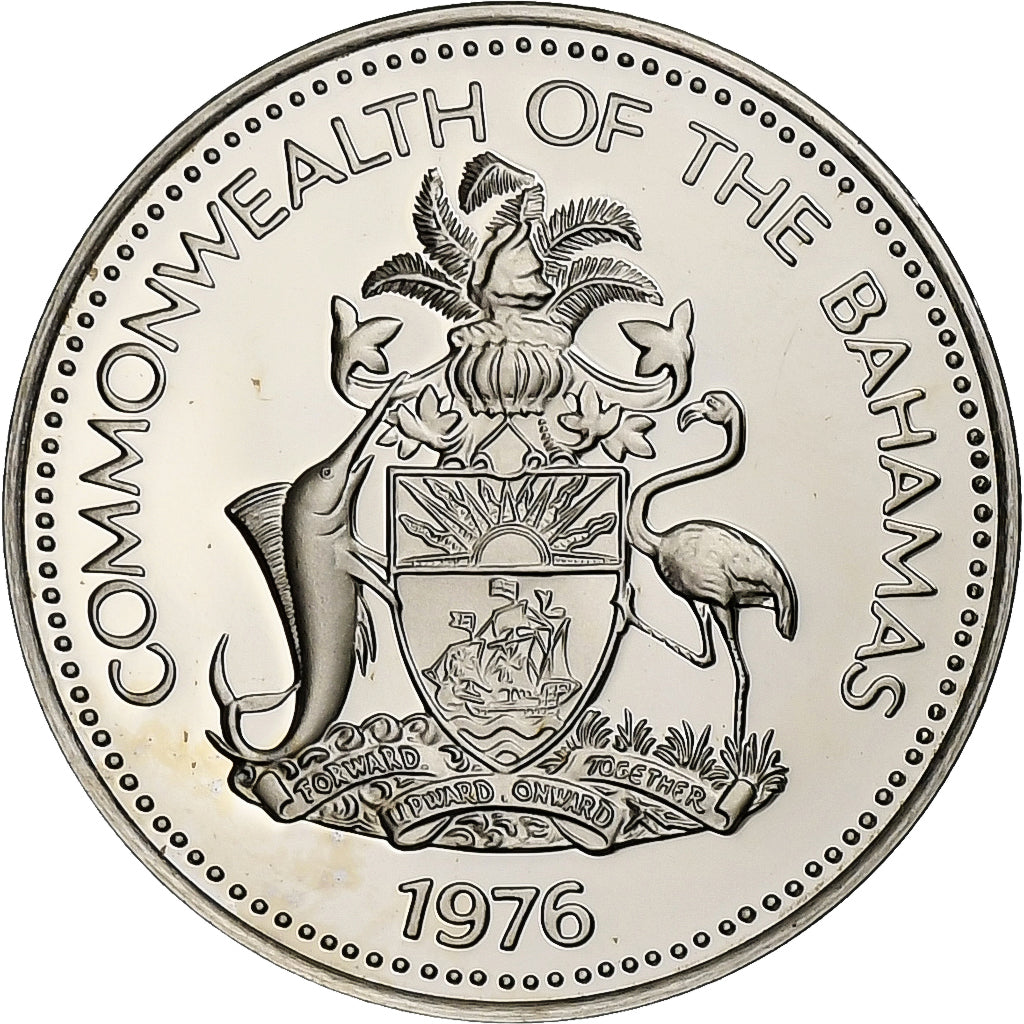 Baamas, 5 Cents, 1976, Franklin Mint, Proof, Cobre-níquel, MS(65-70), KM:60