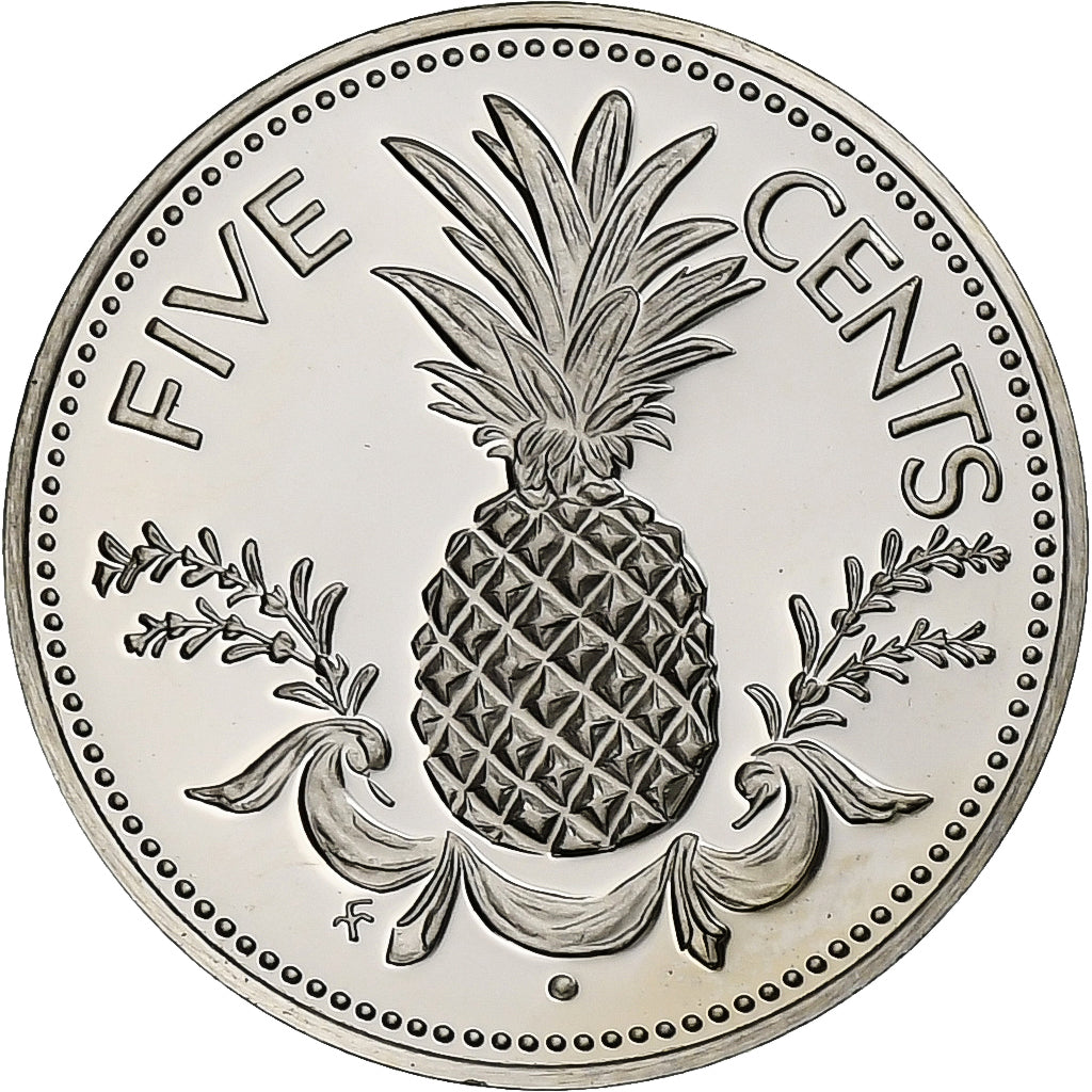 Baamas, 5 Cents, 1976, Franklin Mint, Proof, Cobre-níquel, MS(65-70), KM:60