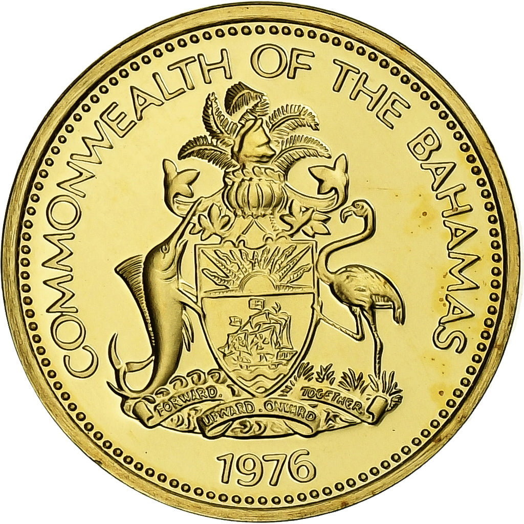Baamas, Cent, 1976, Franklin Mint, Proof, Níquel-Latão, MS(65-70), KM:59