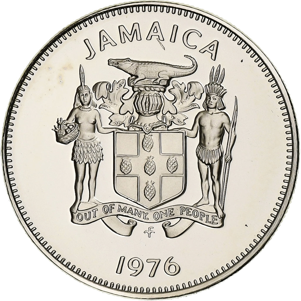 Jamaica, 10 Cents, 1976, Franklin Mint, Proof, Copper-nickel, MS(65-70), KM:54