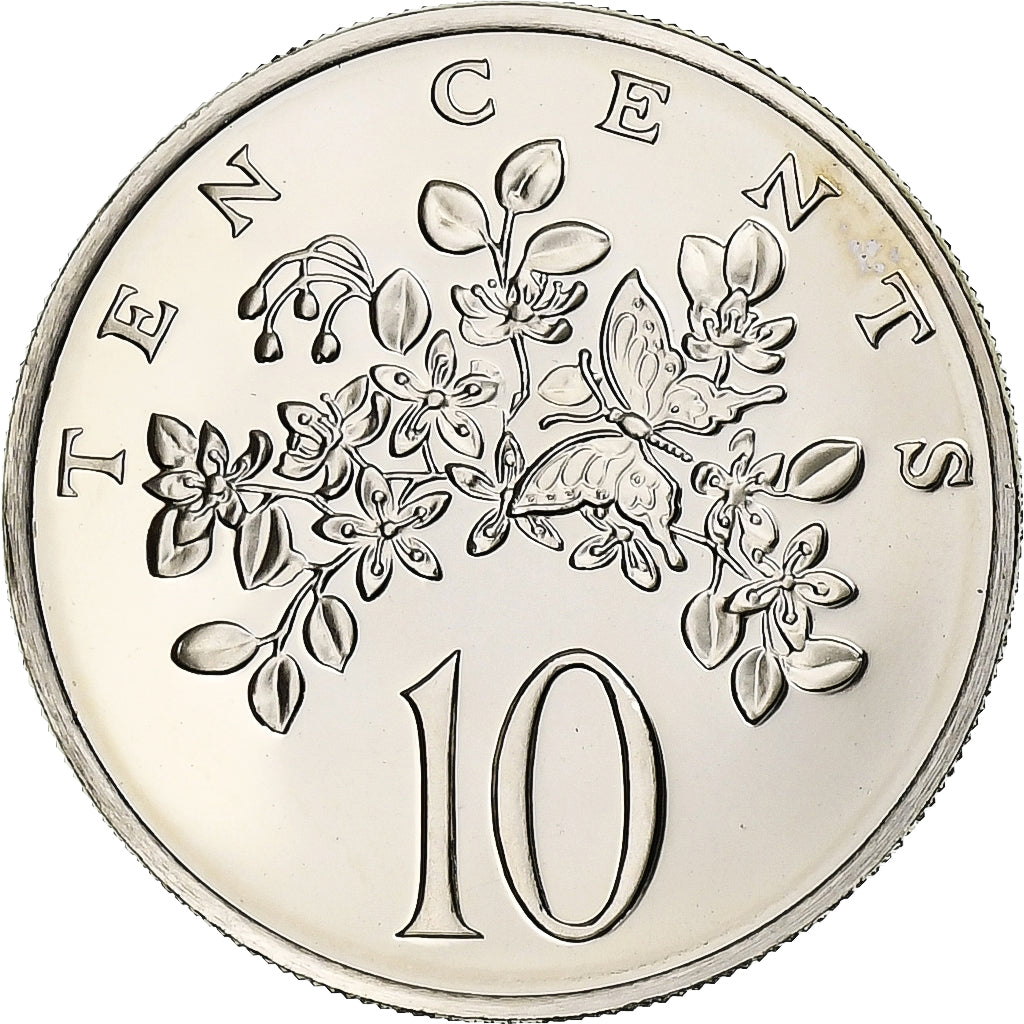 Jamaica, 10 Cents, 1976, Franklin Mint, Proof, Copper-nickel, MS(65-70), KM:54