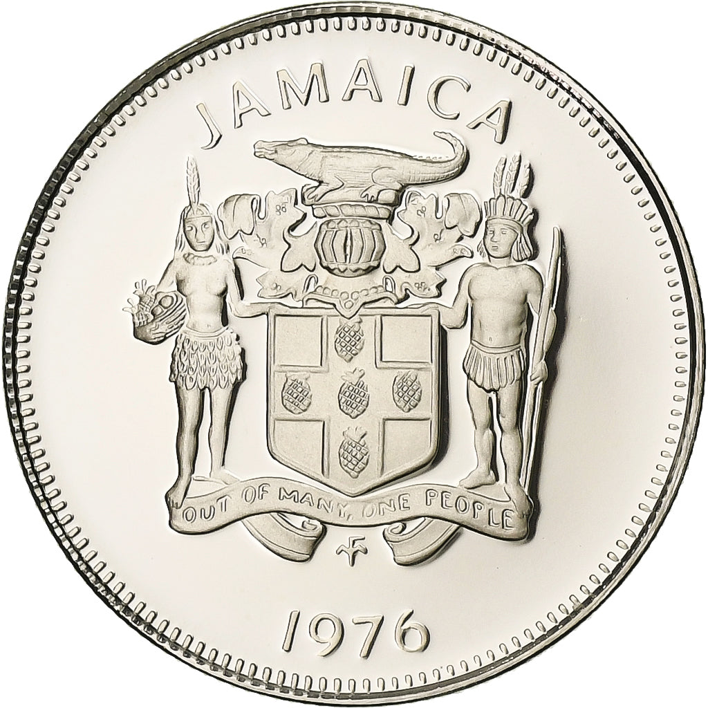 Jamaica, 5 Cents, 1976, Franklin Mint, Proof, Copper-nickel, MS(65-70), KM:53