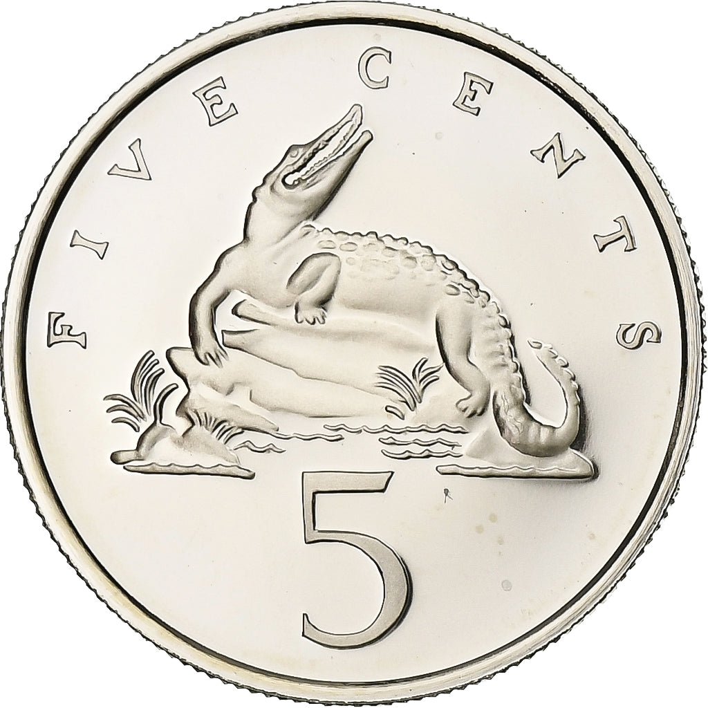 Jamaica, 5 Cents, 1976, Franklin Mint, Proof, Copper-nickel, MS(65-70), KM:53