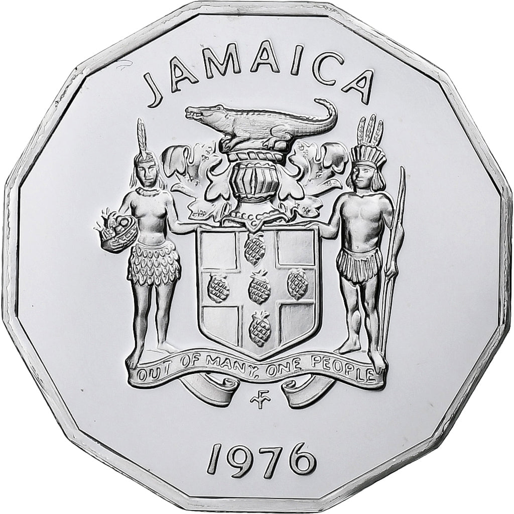 Jamaica, Cent, F.A.O., 1976, Franklin Mint, Proof, Alumínio, MS(65-70), KM:68