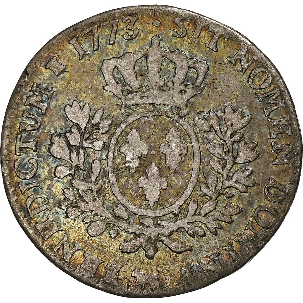 Francia, Louis XV, 1/5 Écu de Béarn à la vieille tête, 1773, Pau, Plata