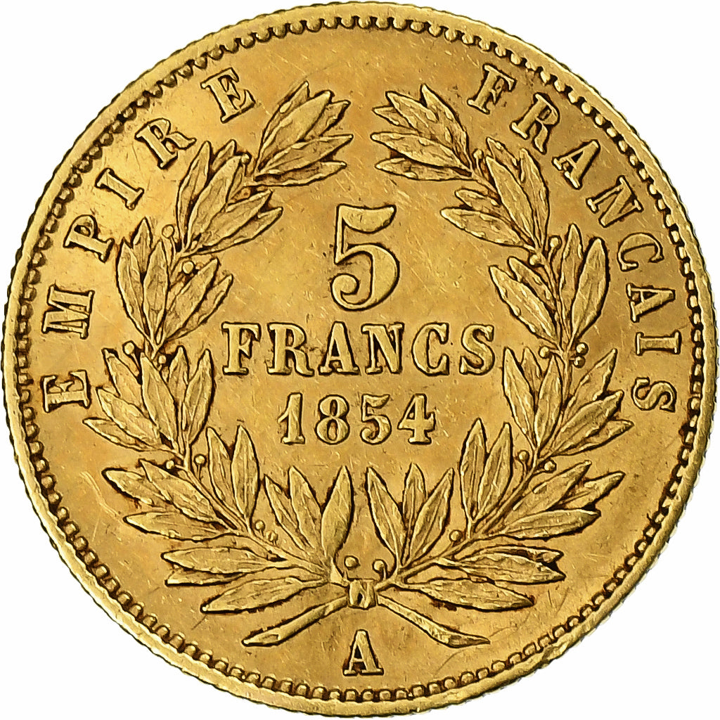 France, Napoleon III, 5 Francs, 1854, Paris, Gold, EF(40-45), Gadoury:1000