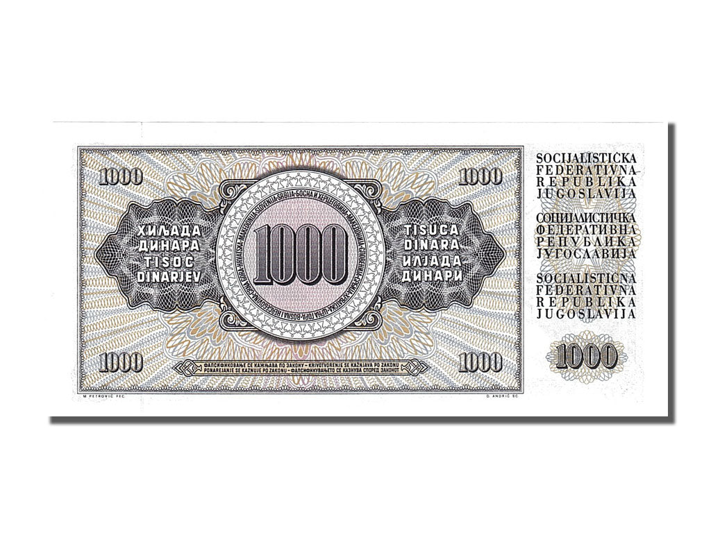 Banknote, Yugoslavia, 1000 Dinara, 1981, 1981-11-04, UNC(65-70)