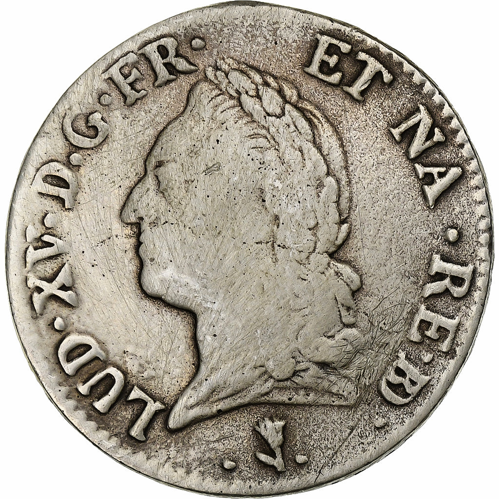 Francia, Louis XV, Ecu de Béarn à la vielle tête, 1772, Pau, Plata, BC+