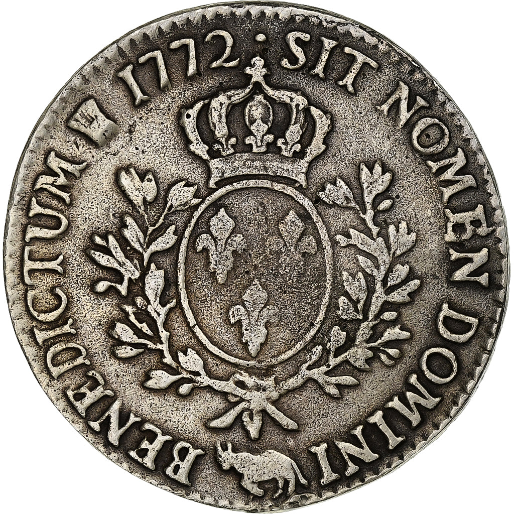 Francia, Louis XV, Ecu de Béarn à la vielle tête, 1772, Pau, Plata, BC+