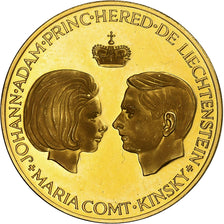 Liechtenstein, Medal, Marriage of Crown Prince Johann Adam and Maria, 1967, Gold