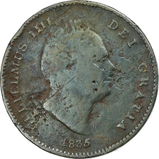 Regno Unito, William IV, 1/3 Farthing, 1835, London, Rame, B+, Spink:3850