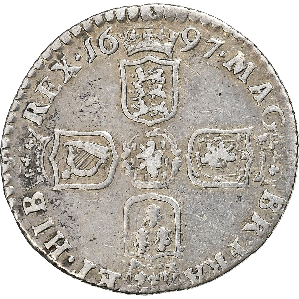 Kingdom of England, William III, 6 Pence, 1697, Chester, Prata, EF(40-45)
