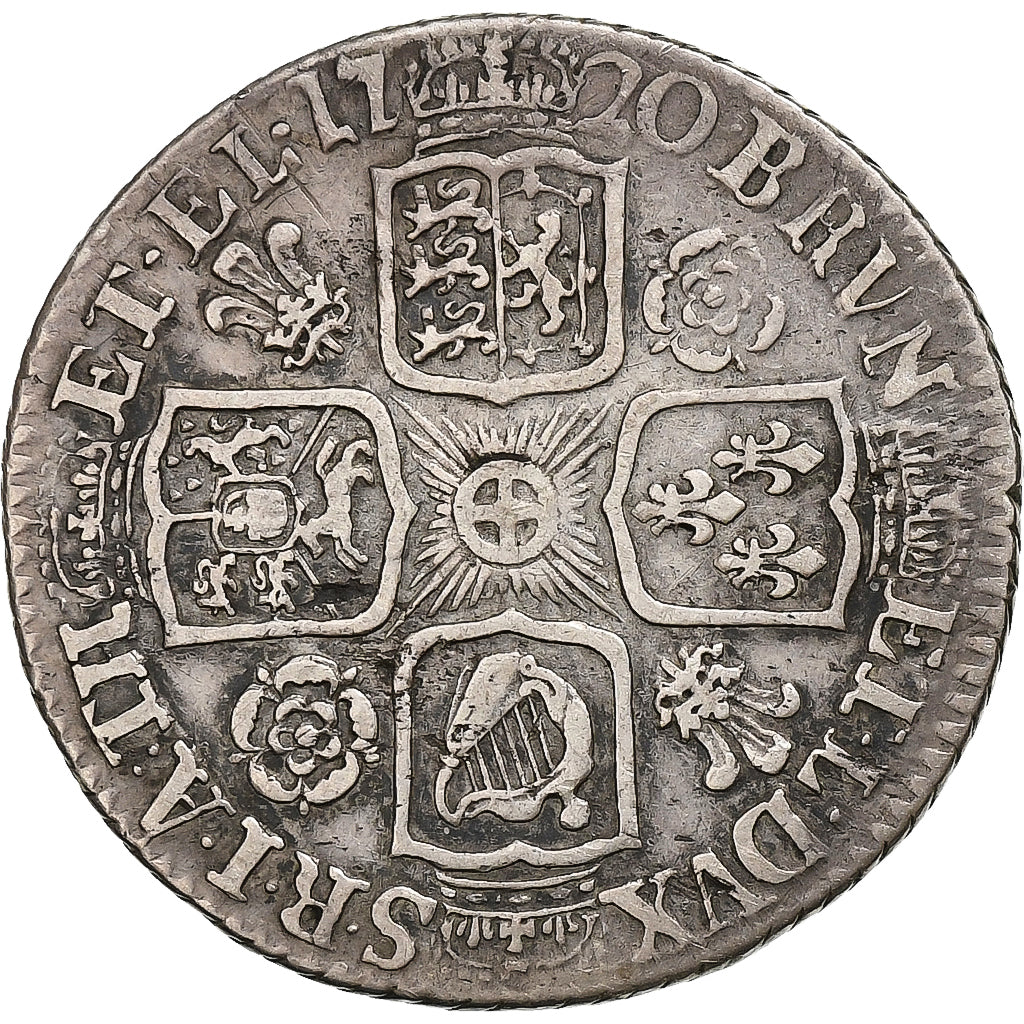 Kingdom of England, George I, Shilling, 1720, London, Plata, BC+, Spink:3645