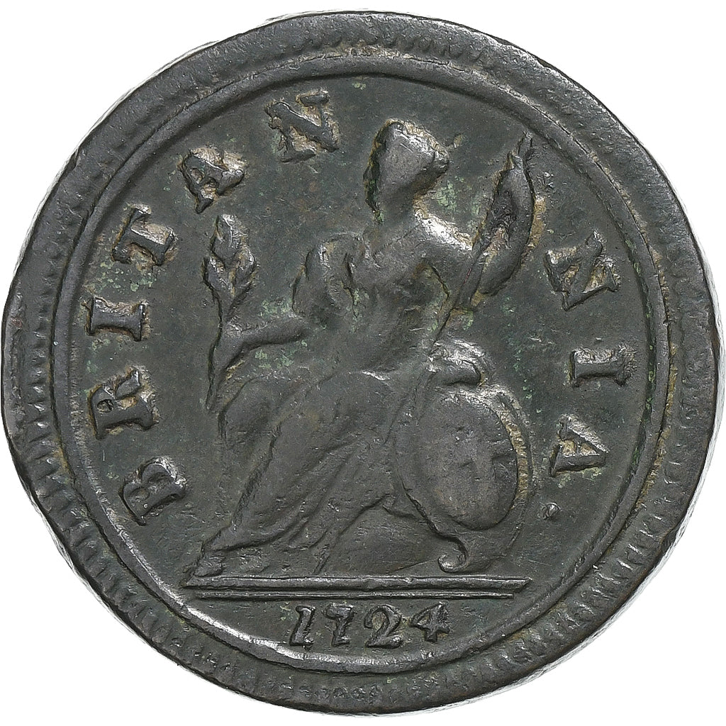 Kingdom of England, George I, 1/2 Penny, Second issue, 1724, London, Copper