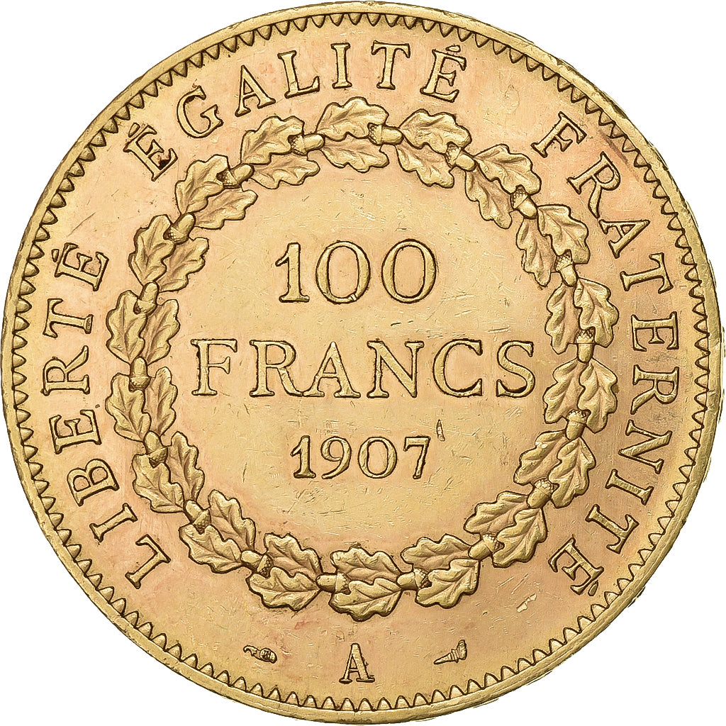 France, 100 Francs, Génie, 1907, Paris, Gold, EF(40-45), Gadoury:1137a