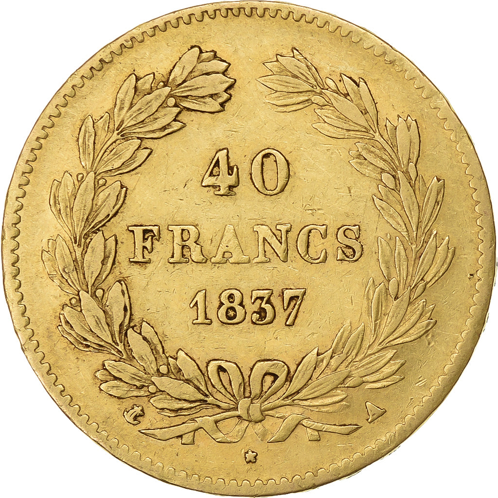 France, 40 Francs, Louis-Philippe, 1837, Paris, Or, TTB, Gadoury:1106