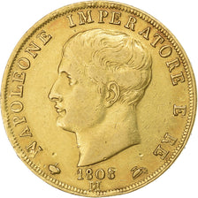 STATI ITALIANI, KINGDOM OF NAPOLEON, Napoleon I, 40 Lire, 1808, Milan, Oro, BB