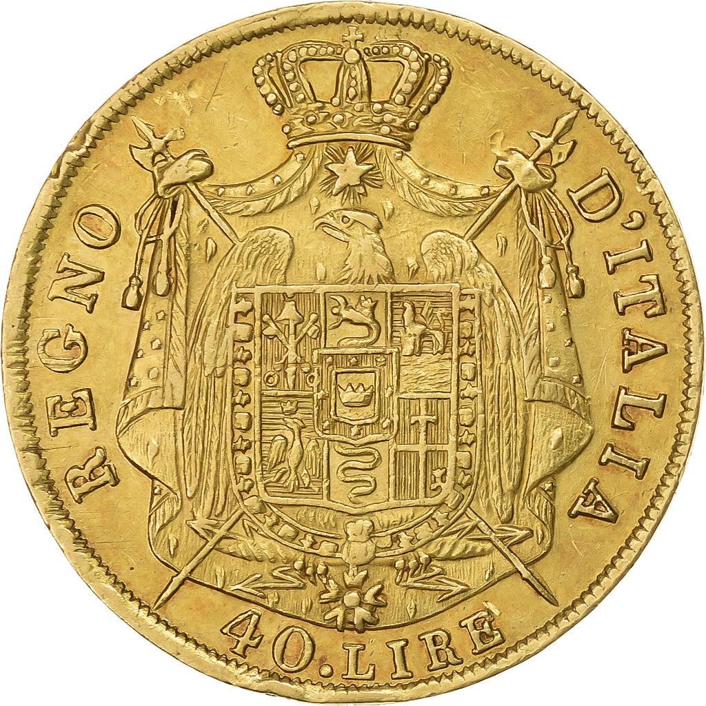 STATI ITALIANI, KINGDOM OF NAPOLEON, Napoleon I, 40 Lire, 1808, Milan, Oro, BB