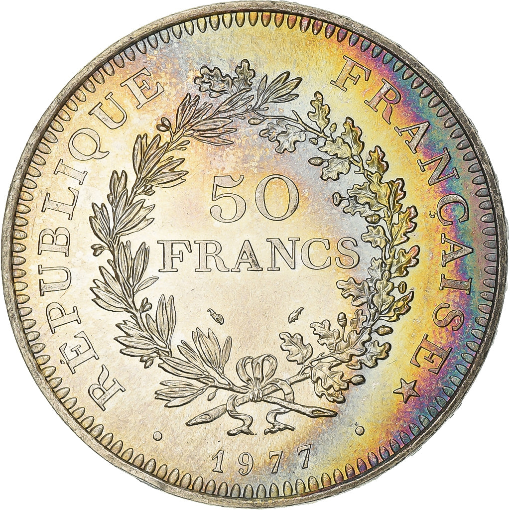 France, 50 Francs, Hercule, 1977, Paris, Silver, AU(55-58), Gadoury:882