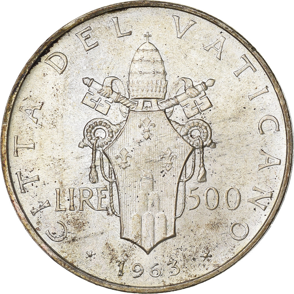 PAŃSTWO WATYKAŃSKIE, Paul VI, 500 Lire, 1963, Rome, Srebro, MS(63)