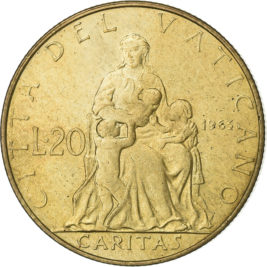 Vatikanstadt, Paul VI, 20 Lire, 1963, Rome, Cupro-Aluminium, STGL