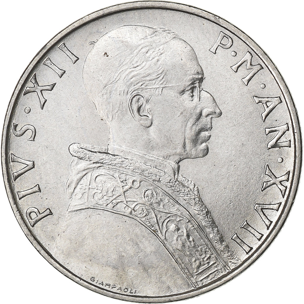 Vaticaanstad, Pius XII, 50 Lire, 1955, Rome, Acmonital (ferritique), FDC