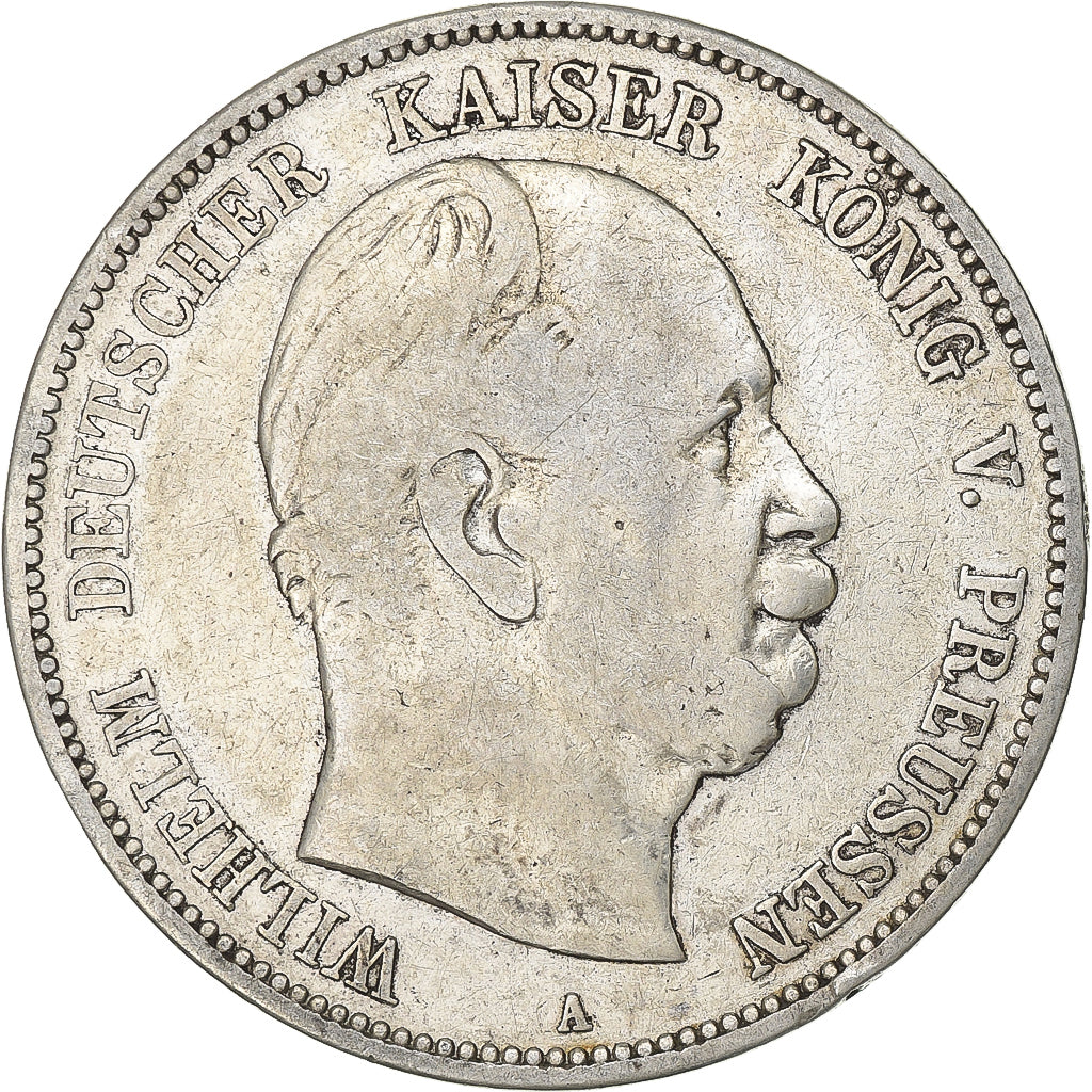 German States, PRUSSIA, Wilhelm I, 5 Mark, 1876, Berlin, Silver, EF(40-45)