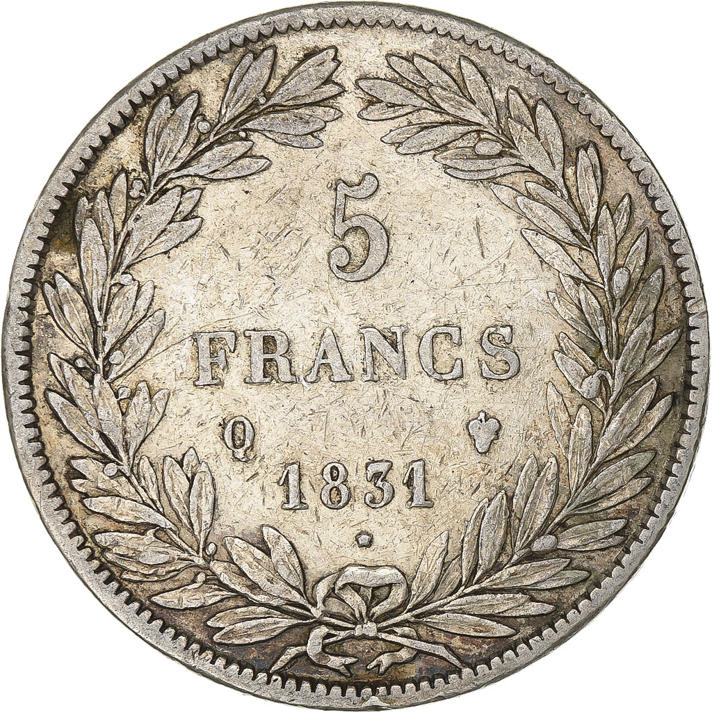France, 5 Francs, Louis-Philippe, 1831, Perpignan, Argent, TB, Gadoury:676