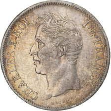Francia, 5 Francs, Charles X, 1827, Lyon, Type II, Argento, BB, KM:728.4