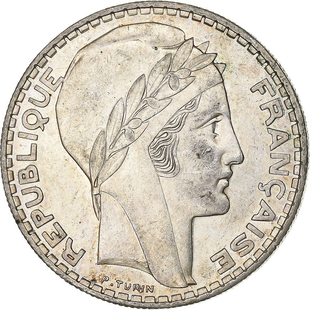 Francia, 20 Francs, Turin, 1938, Paris, Argento, SPL, Gadoury:852, KM:879