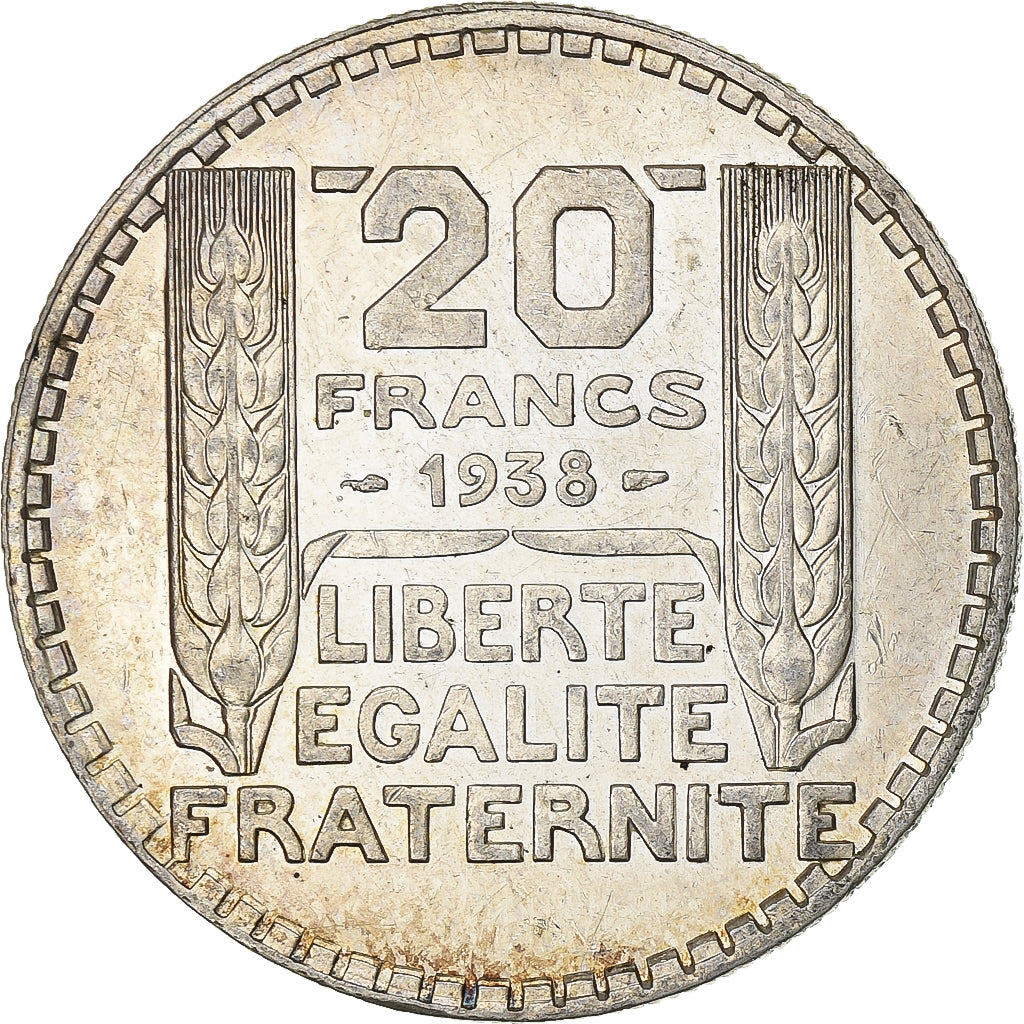 Francia, 20 Francs, Turin, 1938, Paris, Argento, SPL, Gadoury:852, KM:879
