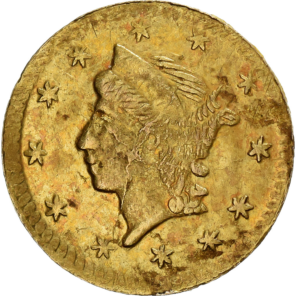 Verenigde Staten, 1/4 Dollar, California Fractional Gold, 1860, Goud, ZF, KM:5.4