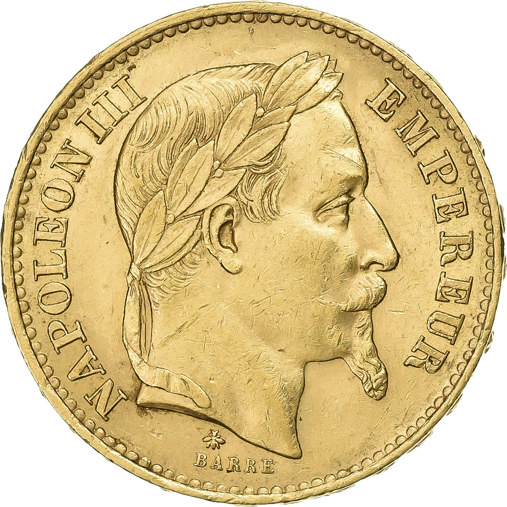 France, Napoleon III, 20 Francs, 1868, Paris, Gold, AU(50-53), Gadoury:1062
