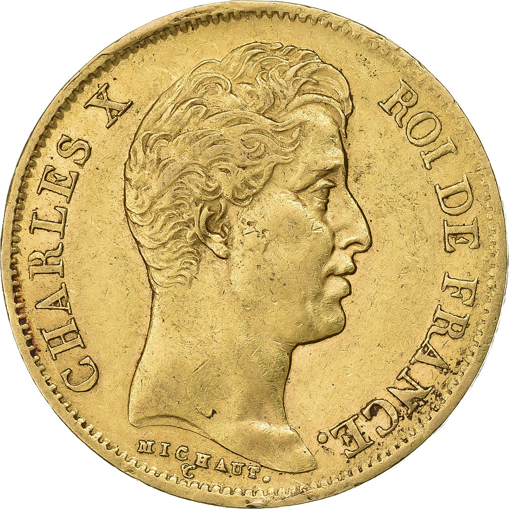 Francia, Charles X, 40 Francs, 1830, Paris, Oro, BB+, Gadoury:1105, KM:721.1