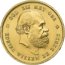 Paesi Bassi, William III, 10 Gulden, 1876, Utrecht, Oro, SPL, KM:106