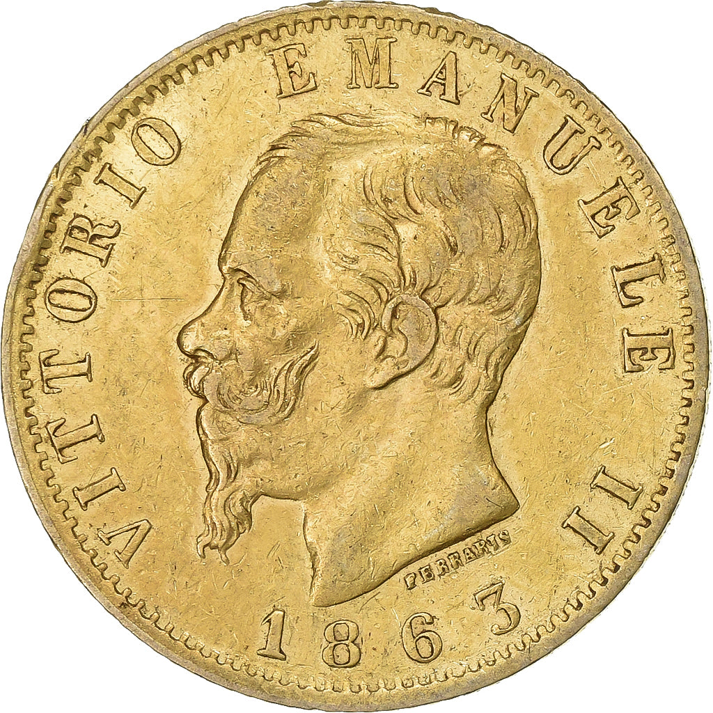 Italie, Vittorio Emanuele II, 20 Lire, 1863, Turin, Or, TTB, KM:10