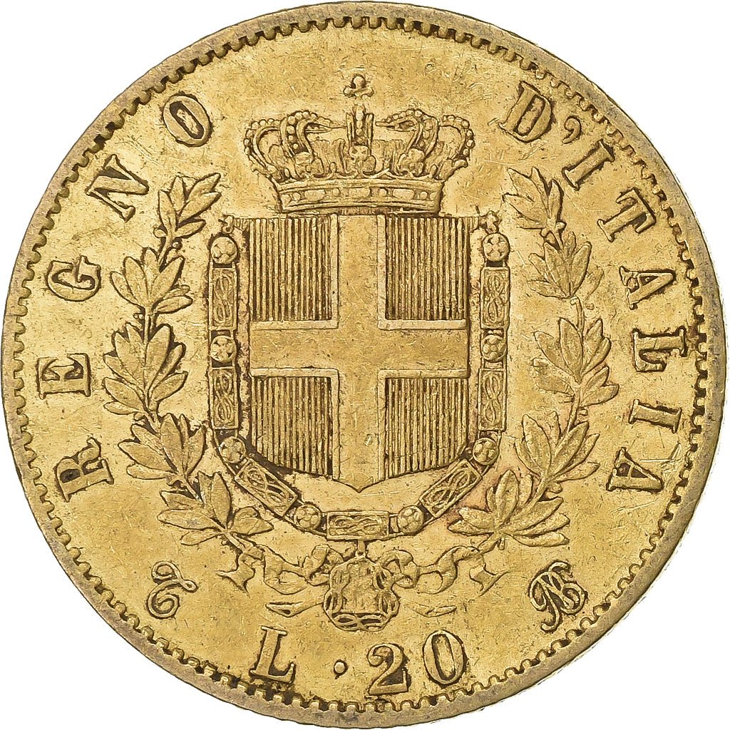 Italie, Vittorio Emanuele II, 20 Lire, 1863, Turin, Or, TTB, KM:10