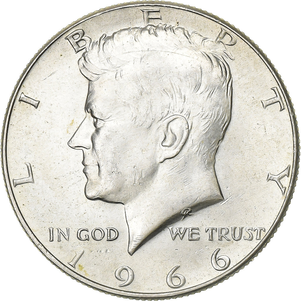United States, Kennedy, Half Dollar, 1966, Philadelphia, Silver, AU(50-53)