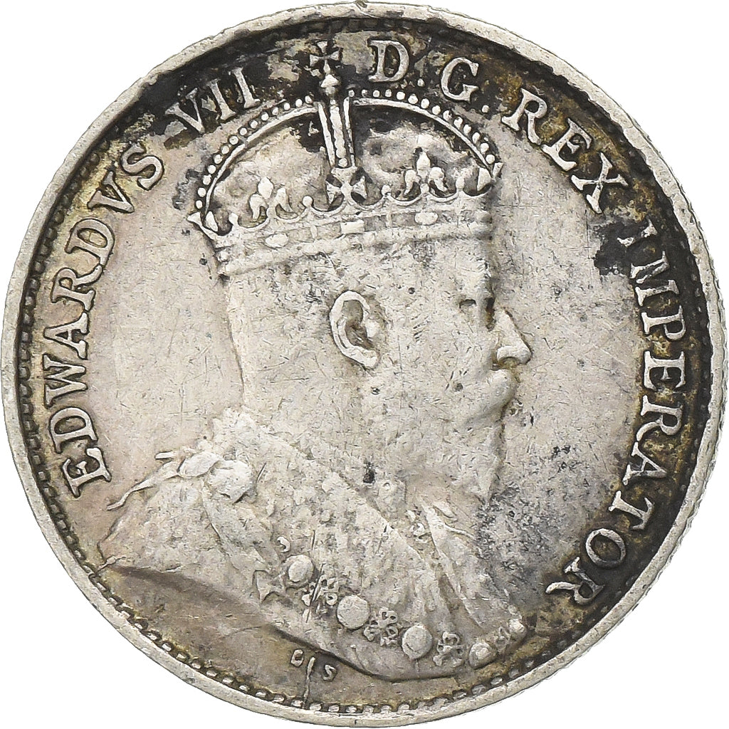 Canada, Edward VII, 5 Cents, 1909, Royal Canadian Mint, Argento, BB, KM:13