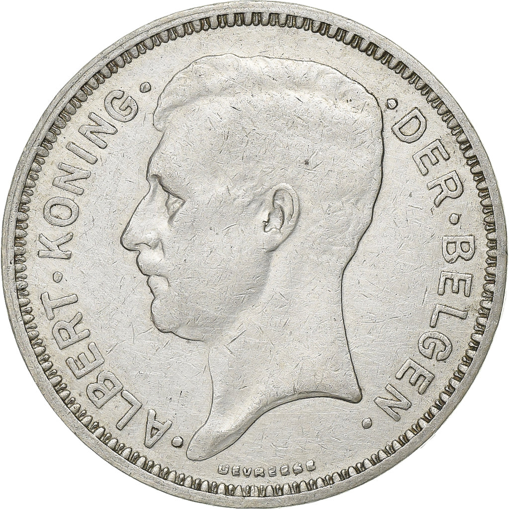 Belgium, Albert I, 20 Francs, 1934, Brussels, Silver, AU(50-53), KM:104