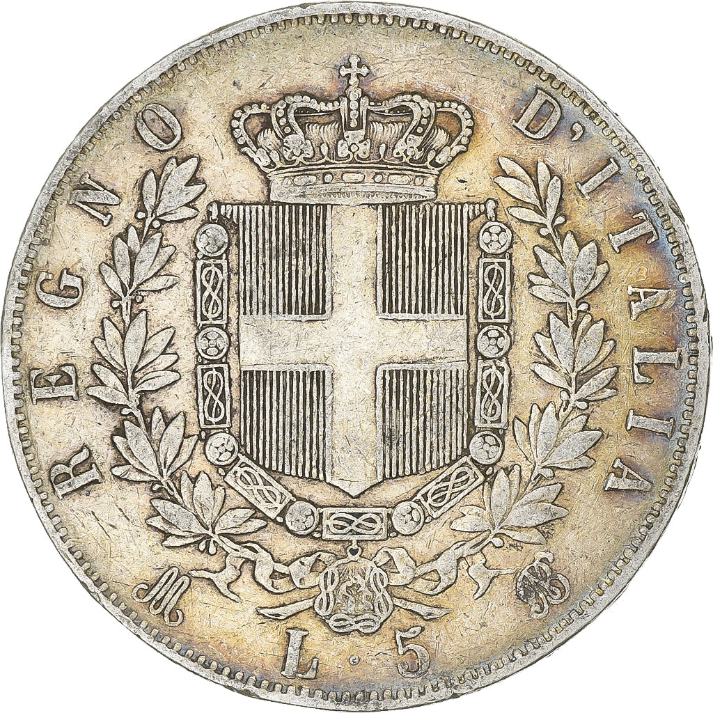 Italy, Vittorio Emanuele II, 5 Lire, 1874, Milan, Silver, EF(40-45), KM:8.3