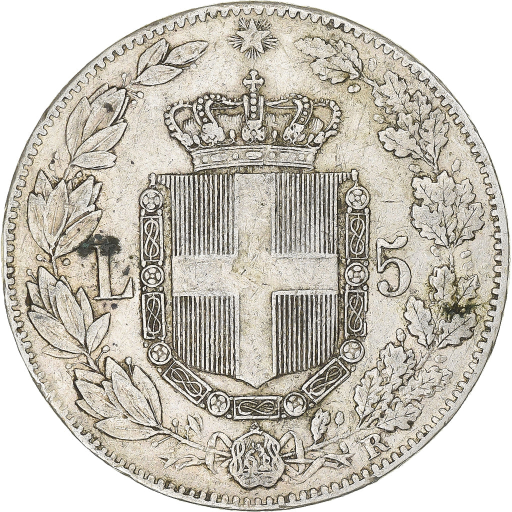Italy, Umberto I, 5 Lire, 1879, Rome, Silver, EF(40-45), KM:20
